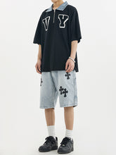 画像をギャラリービューアに読み込む, PDMAS-DENIM COLLAR OVERSIZE POLO SHIRT-PDTS013